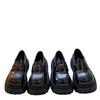 Platform Loafers Women's 2025 New Popular Shorty Music Increases the Height of British Style Small Leather Shoes, Black One-pedal Single Shoes