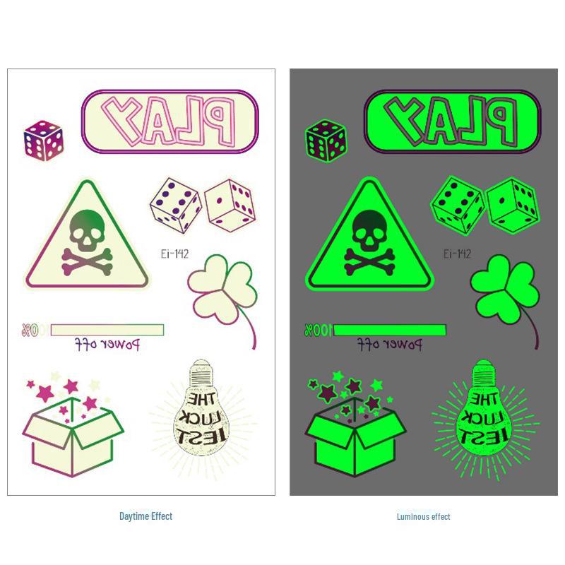 Fantasy Gradient Luminous Butterfly Tattoo Stickers