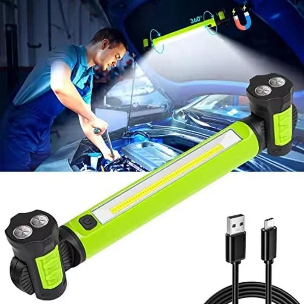 Super Bright LED Work Light Rechargeable Portable Magnetic Work Inspection Lamp Rotating Magnetic Base Durable