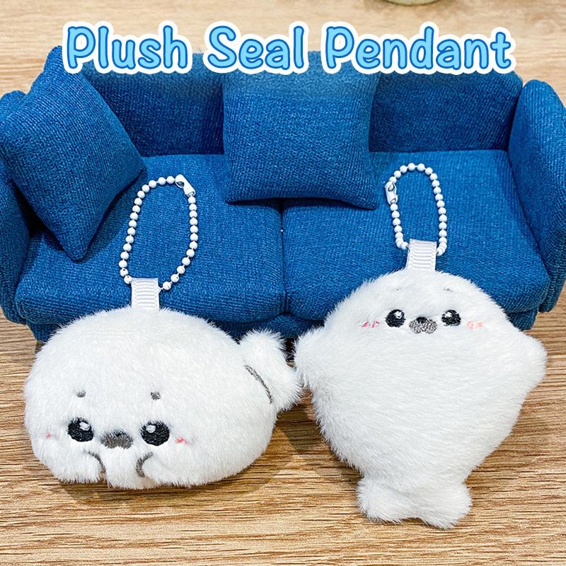 Cute Seals Sea Otter Baby Keychain Plush Seal Figurine Hanging Pendant Keyrings Student Schoolbag Key Chain Pendant Gifts