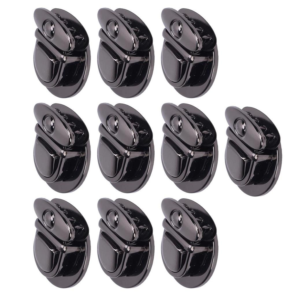 10 Seturi Închizătoare Tuck Lock Argintiu Negru 32mm Închizătoare Limbă de Rață cu Placă de Bază 36.5x37mm pentru