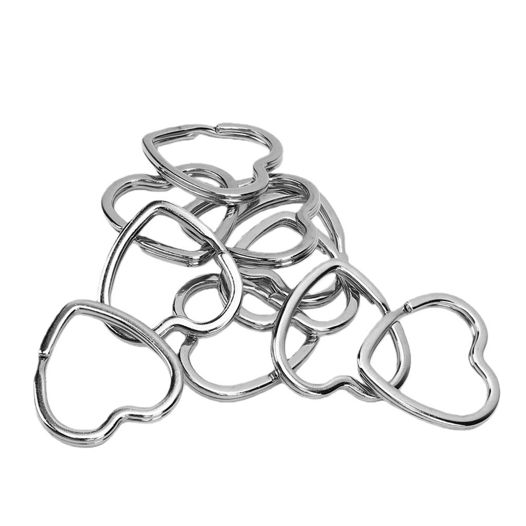 10pcs Metal Keychain Clasp Key Holder Rings for Craft Hanging License Plate Silver