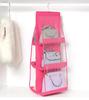 6 Pocket Hanging Handbag Organizer For Wardrobe Closet Gray Waterproof Storage Bag Door Wall Clear Sundry Bag With Hanger Pouch