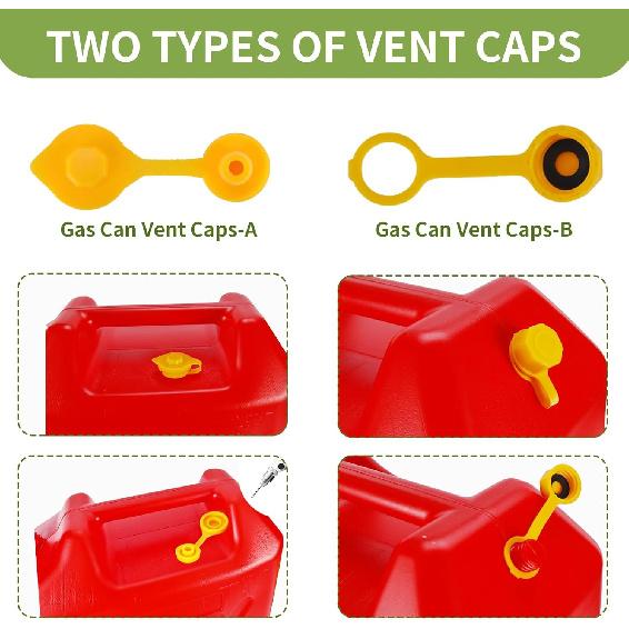 Gas Can Spout Replacement, Anti-Spill Gas Can Nozzle Replacement, 2-Kit Upgraded Spouts No Leaky With Flexible Nozzle, Can Vent Caps, Fit For Most