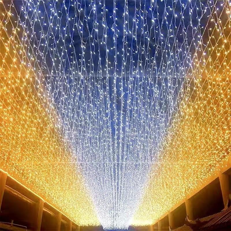 Gipskraut-Stil Solar-Lichterkette mit blinkenden Sternen für Weihnachts- und Hochzeitsdekoration