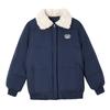 American retro short cotton jacket women's winter new versatile lapel thickened warm fur collar bread jacket cotton coat