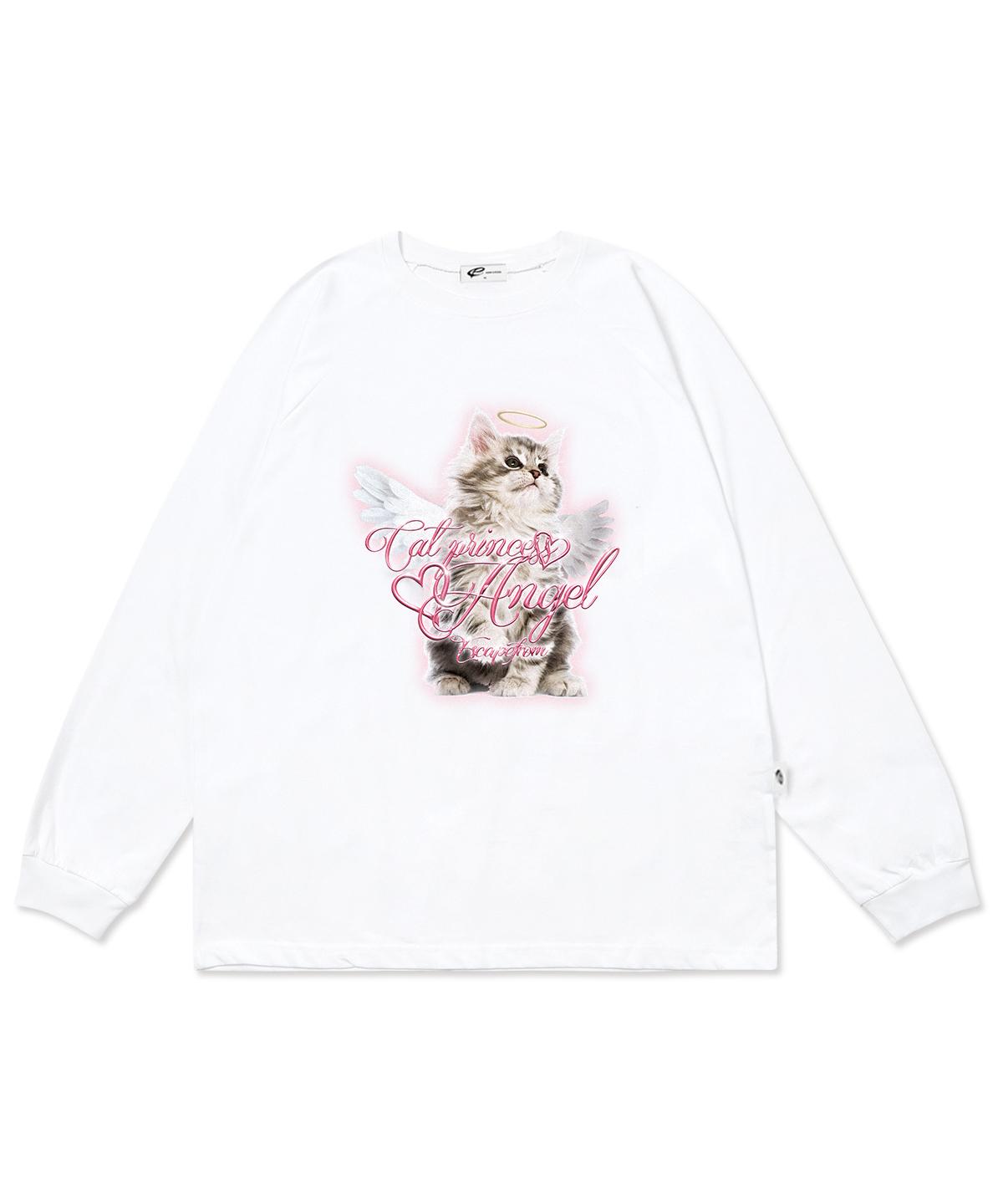Escape From Cat Princess Angel Print Long Sleeve White M