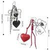 Glossy Leather Pearl Bow Keyring Bead Y2k Love Heart Backpack Pendant Korean Style Bag Charms Bag Purse Decor