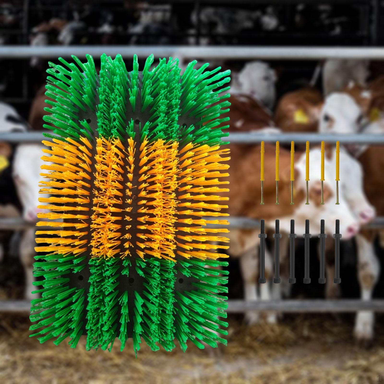 

Щетка для чесания скота Когтеточка для животных Сгибаемый прочный чистый инструмент с винтами для коровы лошади Green and Yellow