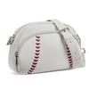 IELGY Trendy Leather Retro Baseball Style Shoulder Bag Zipper Shoulder Strap Crossbody Bag