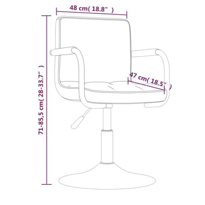 VidaXL Tabouret de bar Gris foncé Velours
