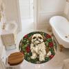 Rose Dog,Round Area Rug,Carpet Rug for Living Room Bedroom Sofa Playroom Decor,Non-slip Floor Mat