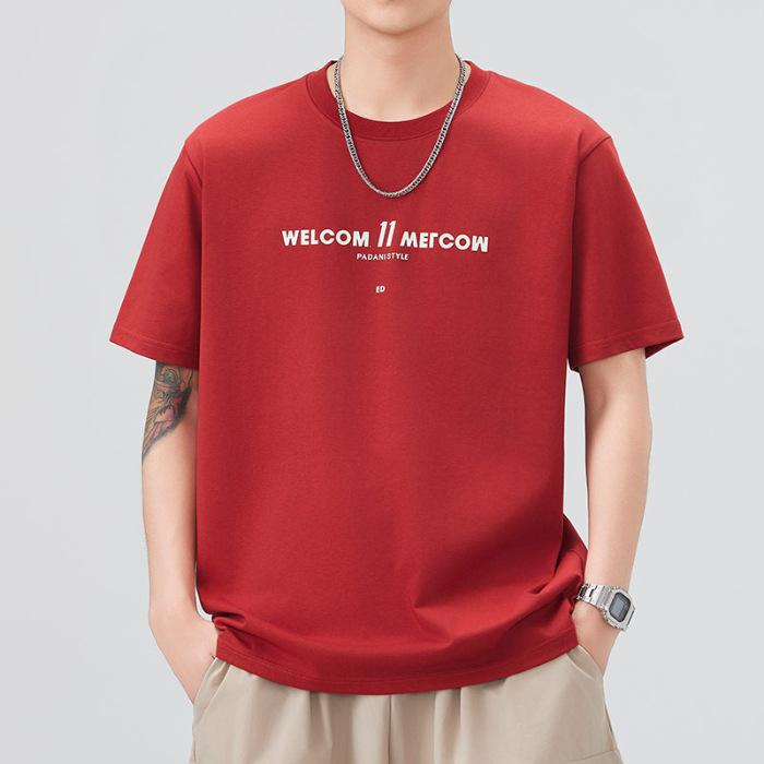 Summer Latest Mens Thin Breathable Relaxed Fit Round Neck Short-sleeved T-shirt M