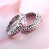 Pink Zircon Diamond Ring Set - Creative Jewelry Accessories