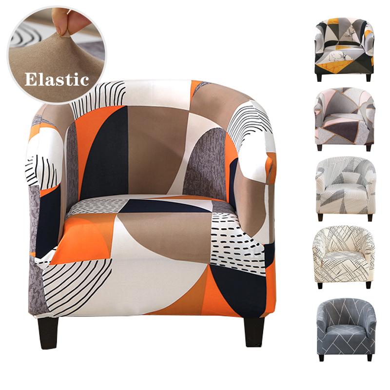 

Чехол на клубный стул в геометрическом стиле, эластичный одинарный круглый чехол для дивана, эластичный чехол для кресла, чехол для дивана, защитный чехол для гостиной