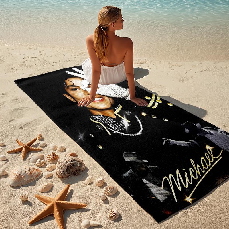 Michael Jackson Stijlvolle Digitale Print Strandlaken Sneldrogende Absorberende Deken Voor Strand Zwembad Sportschool Reizen