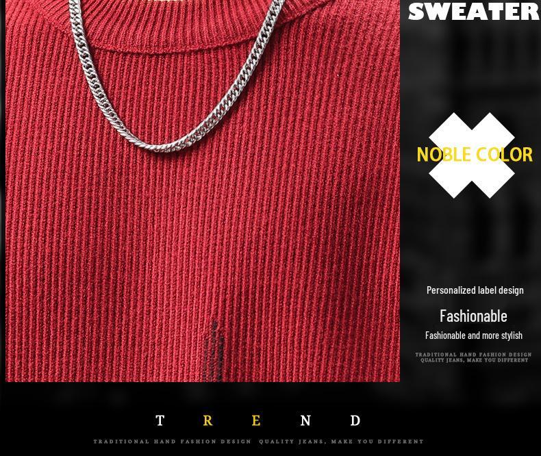 Herren Herbst Luxus Weicher Strickpullover - Vielseitiger, Trendiger & Lässiger Kapuzenpullover mit Rundhalsausschnitt