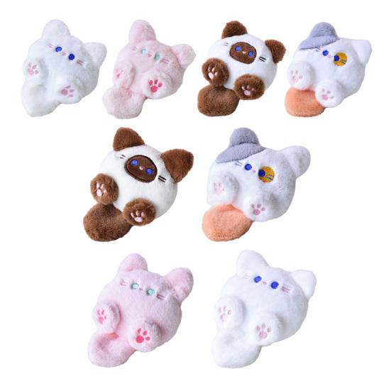 Tecknad Katt Nyckelring Hänge Söt Plyschkattunge Hänge Fylld Luddig Katt Hänge Ryggsäcksberlock Tillbehör för Handväska Plånbok Nyckelring