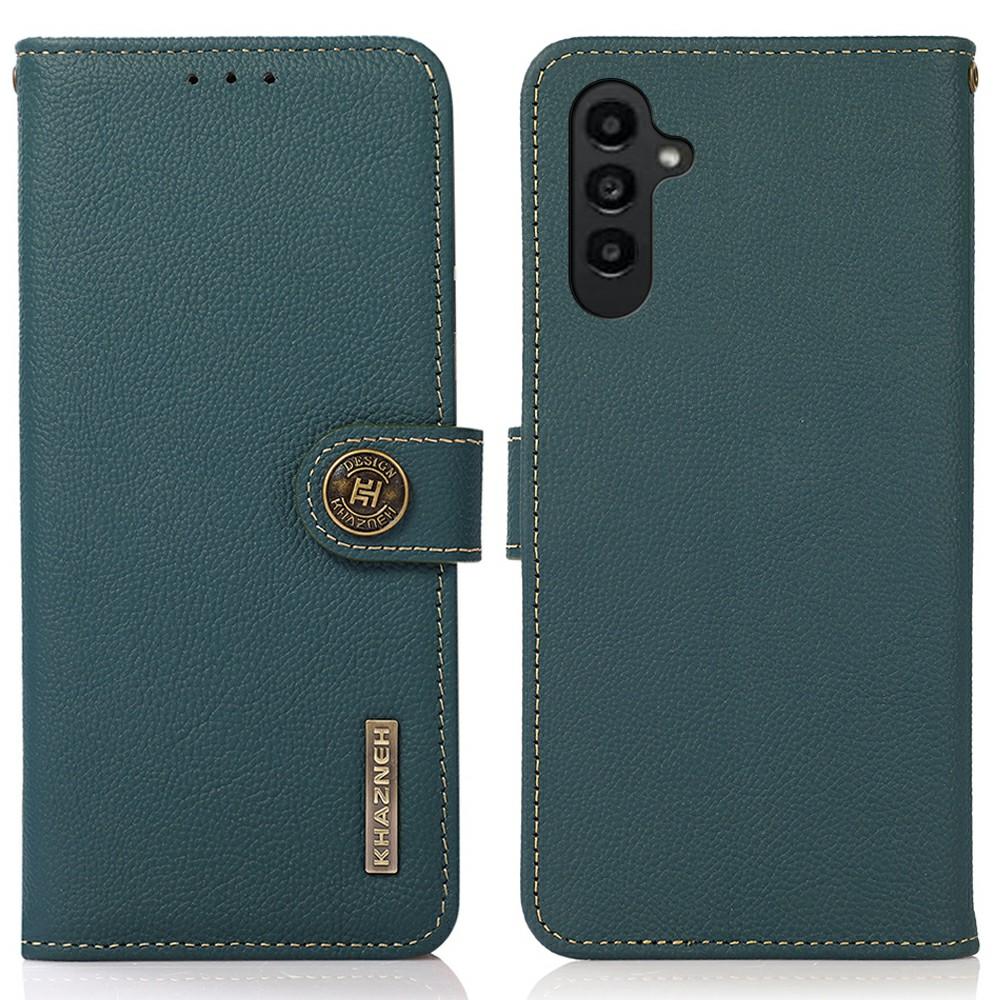 

KHAZNEH Чехол-кошелек из натуральной коровьей кожи для Samsung Galaxy A56 5G Green
