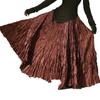 Women's Faux Silk Maxi Skirts Boho Solid Beach Elastic High Waist Pleated A-Line Flowy Swing Long Maxi Skirts Elastic Waist Long Skirt for Women