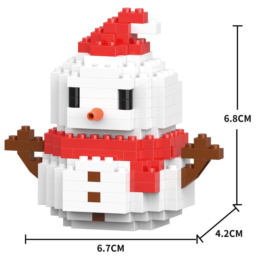 Non-Toxic 33 Style Cartoon Santa Claus Snowman Wishing Tree Apple Candy House Building Blocks City Compatible Diy Toys Children'S Gifts