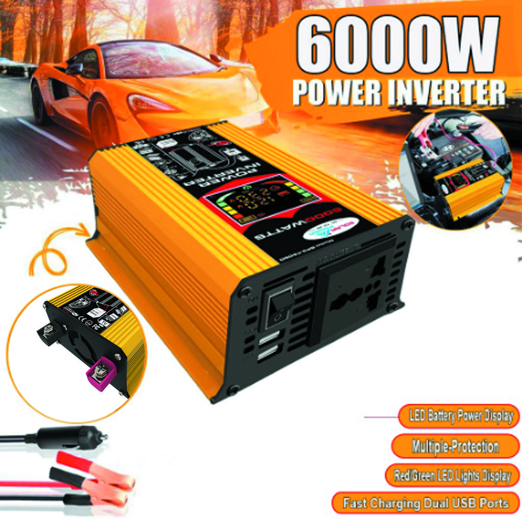 Modified Sine Wave Inverter High Frequency 6000W Power Watt Power Inverter DC 12V to AC 220V Converter Car Power