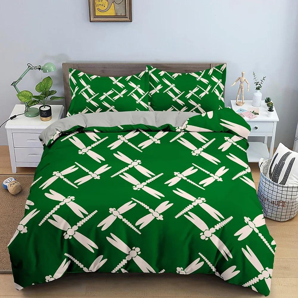 

Пододеяльник с рисунком стрекозы, 3D-печать, чехол для одеяла, постельный комплект, индивидуальный пододеяльник размера Queen/King, постельное белье EU Single 135x200cm