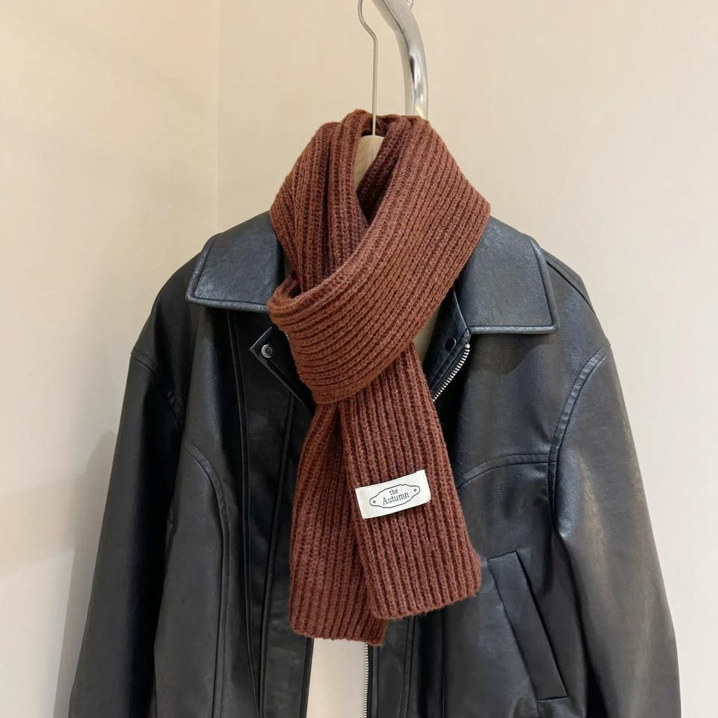 Winter Scarf for Men and Women Same Style  Solid Color  Striped Soft Knitted  Versatile  Fashionable  Simple  Versatile  Warm Scarf