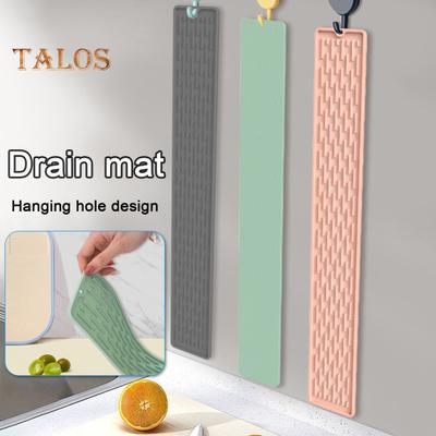 Silicone Drain Mat Anti-Slip Grooves Quick Dry Kitchen Sink Protection Pad Food-Grade Safe Large Size Countertop Dish Drying Mat