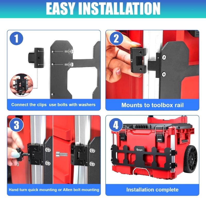 Front Mount Aluminum Tool Support With Secure Fastening Works With System Cases