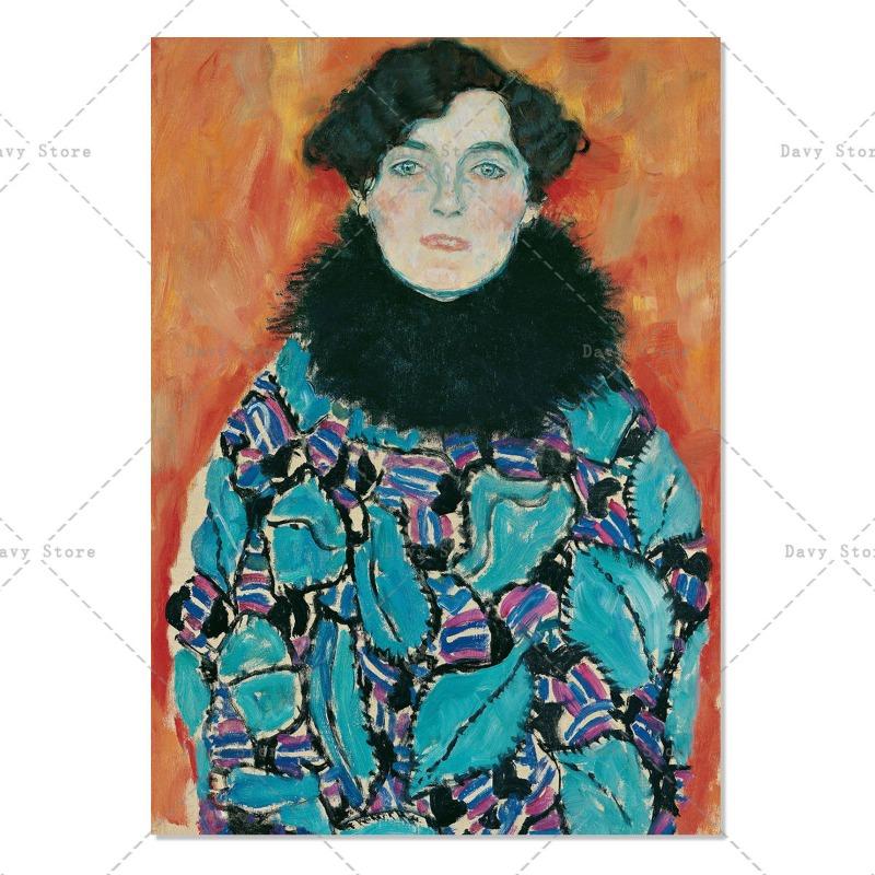 

Густав Климт Произведение искусства Женский портрет Живопись Постеры и принты Настенное искусство Картина на холсте для гостиной Домашнее украшение 21cm×30cm NoFrame