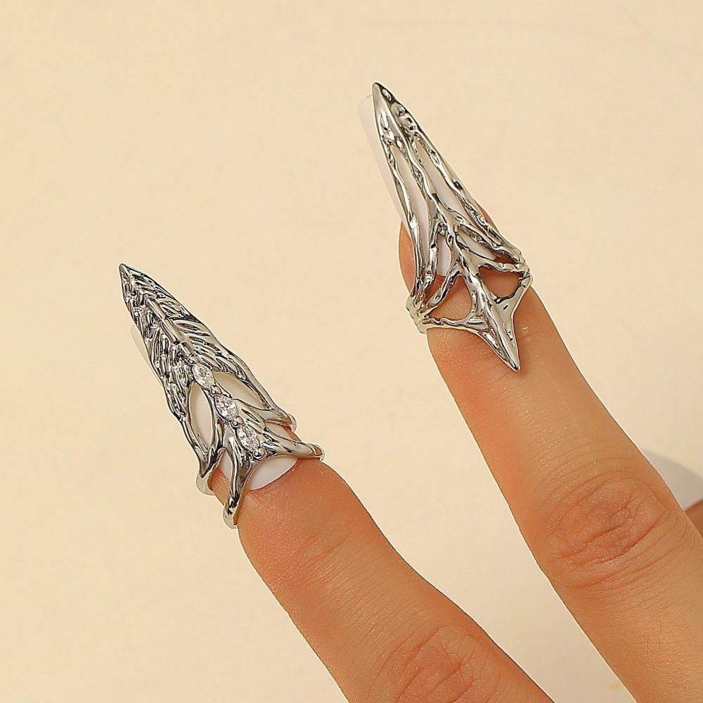 Metal Nail Ring Machinery Style Punk Metal Jewelry Daily Gothic Ring Halloween