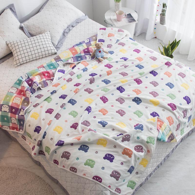 The New Cotton Six-layer Gauze Towel Quilt Is A Single Double Air Conditioning Blanket, A Cotton Sofa Towel, A Four-season Lunch Break Blanket