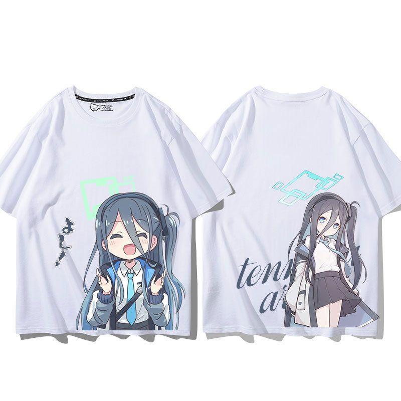 Anime Cosplay Blue Archive Azusa Fashion T-shirt Summer Shirt Fans Short Sleeves Man Girl Clothes Tees Gift Pure Cotton Tops