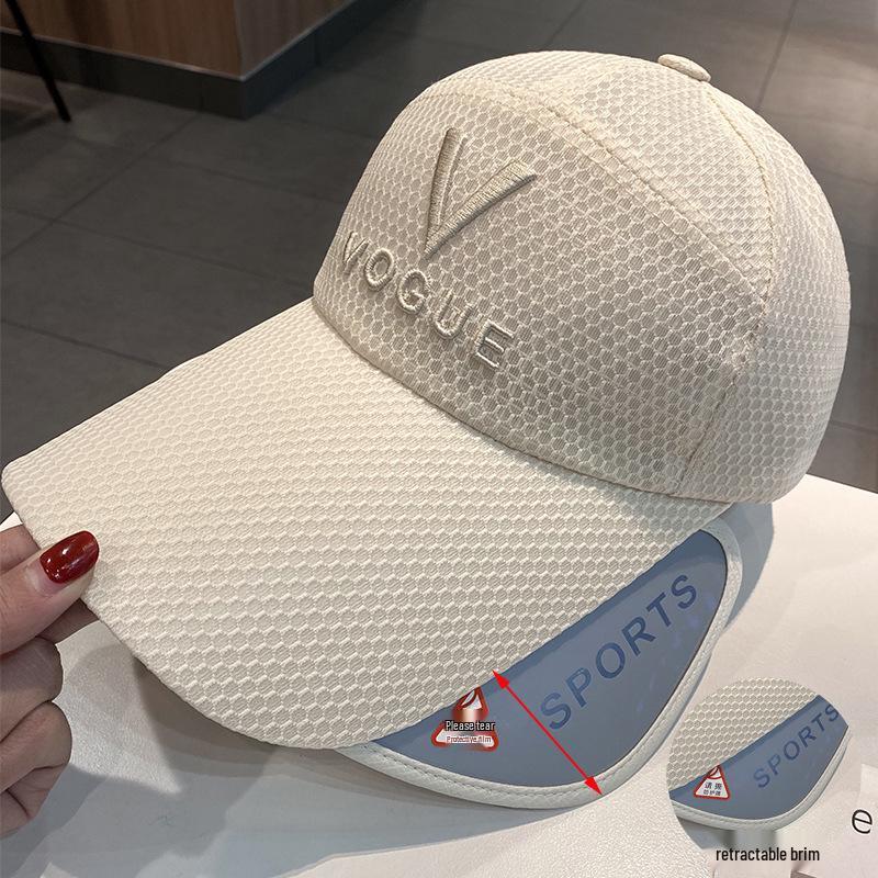 

Мужская и женская модная весенне-летняя бейсболка с выдвижным козырьком и сетчатым дизайном для защиты от солнца M (54-58cm)