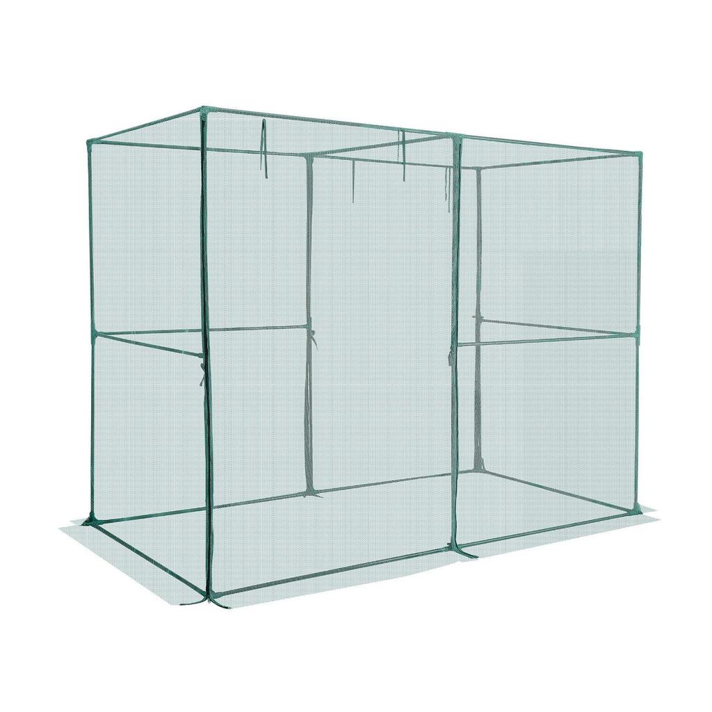 Crop Cage, 2.39 X 1.2 X 1.8 M Plant Protection Tent with Zippered Door, Wind-Resistant Tall Crop Cage, Easy To Install, Outdoor Raised Bed Cover,