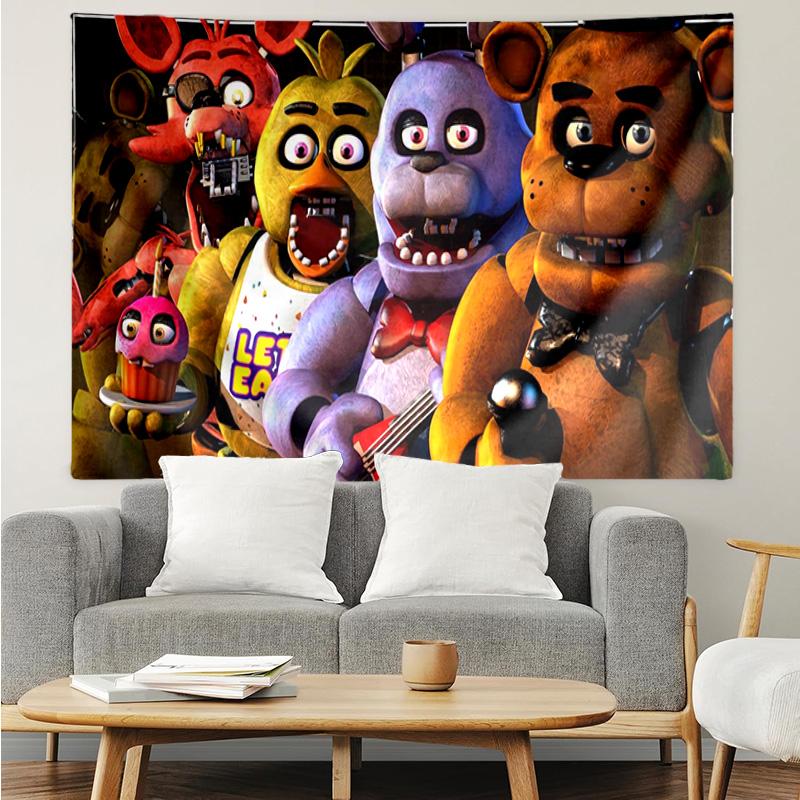 Five Nights At Bears Horror Tapestry Hanging for Bedroom,Livingroom, Playroom,Decor Art Room Wall Tapestry Holiday and Birthday Gifts