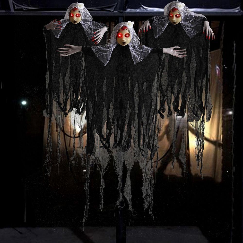 Witch Glowing Halloween Hanging Ghost With Hood Halloween Hanging Pendant  Living Room