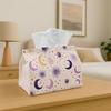 1pc Whimsical Celestial Graphic Tissue Box, Moon Star Pattern Purple Creative Home Living Room Storage, -Friendly Minimalist Color Tissue Box, Napkin 