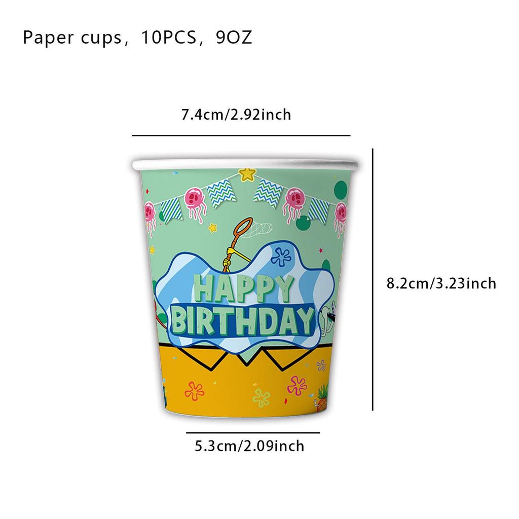 SpongeBob & Patrick Star Underwater Theme Birthday Napkins - Disposable Party Tableware