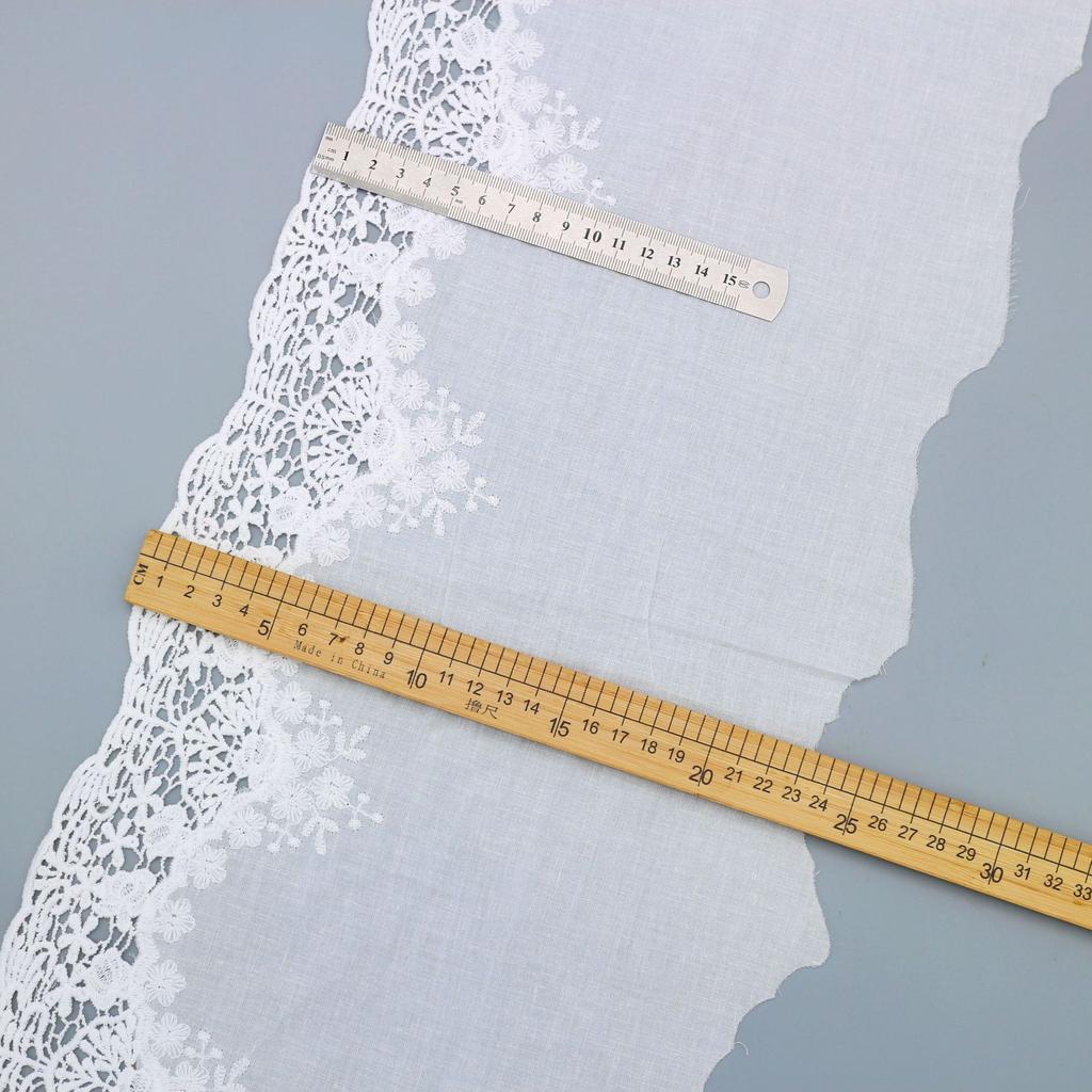 Renda Bordada de Algodão DIY Acessórios de Roupa Feitos à Mão Saia Cortina Roupa de Cama Renda Bordada Vazada