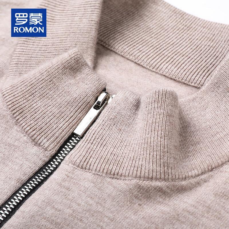 ROMON Men's Cashmere Blend Half-Zip Mock Neck Sweater