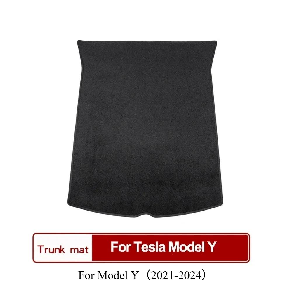For Tesla Model 3/Y/3+ Car Front Rear Trunk Mat Pad Storage Box Non-slip Mats Dust-proof Flocking Fabric 2017-2024 Accessories