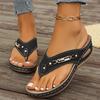 Spring and summer new sandals women's beach sandals metal buckle wedge heel fashion casual large size women's cool slippers