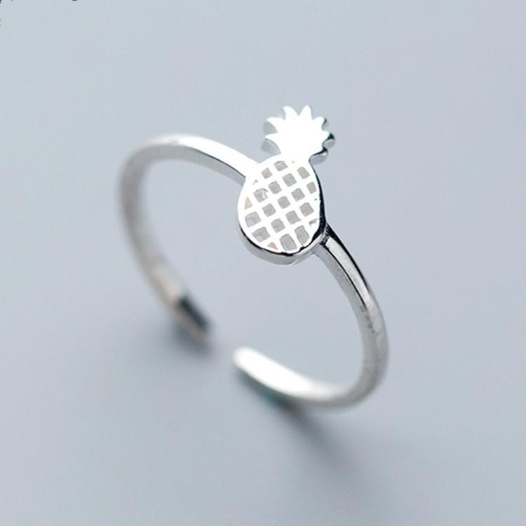 Simple Forest Sweet Pineapple 925 Sterling Silver Jewelry Personality Temperament Fruit Popular Opening Rings TYB505