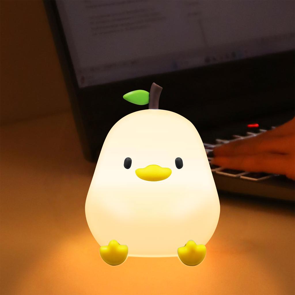 Cute Silicone Night Light Touch Sensor Pat Lamp Kid Safe Child Colors Dimmable Bedside Light Type C Rechargeable Nursery Gift