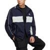 Adidas Embroidered Logo Patchwork Block Zip Jacket Unisex Outerwear Navy-Blue IA9428