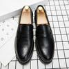 Fashion Luxury Loafers Men Casual Shoes Slip on Leather Dress Shoes Plus Size 38-46 Brogue Carving Loafer Soft Driving Shoes