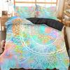 Soft Bohemian Chic Colorful Mandala Bedding Set Microfiber Galaxy Print Duvet Cover With Zipper Closure Pillow Case Home Textile