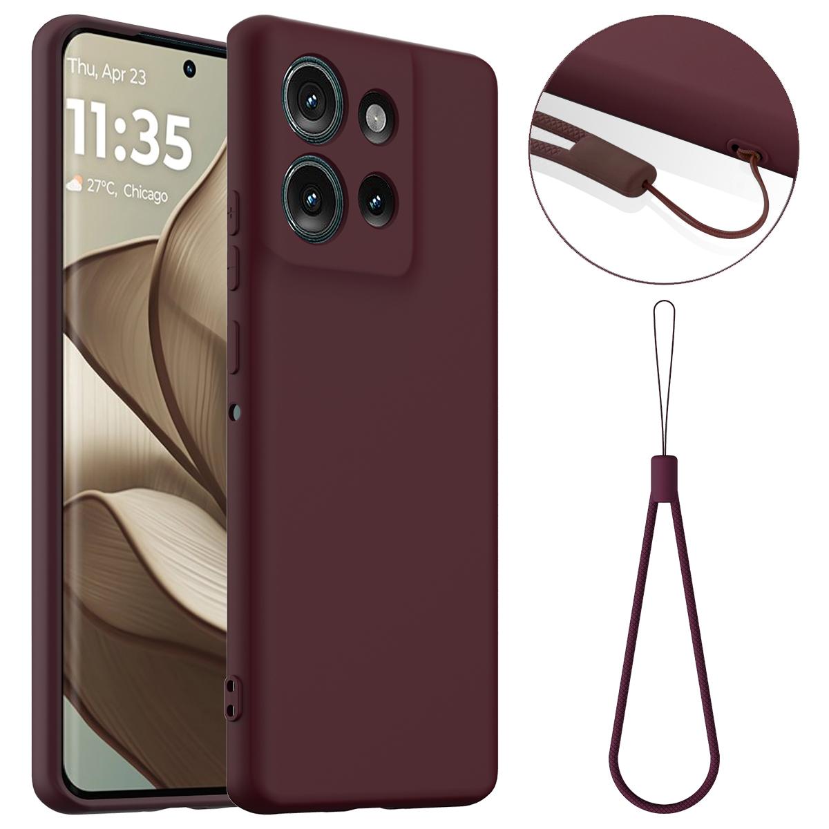 

Чехол для Motorola Edge 50 5G, совместимый с MagSafe, жидкий силиконовый чехол для телефона со шнурком Dark Green